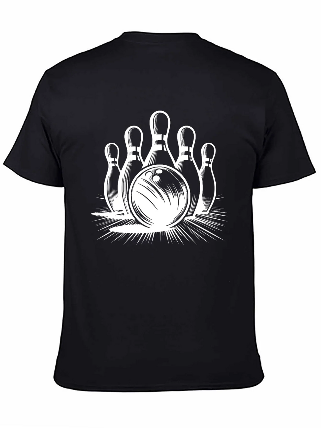 Bowling Strike Graphic Tee - Black Cotton T-Shirt product image 4