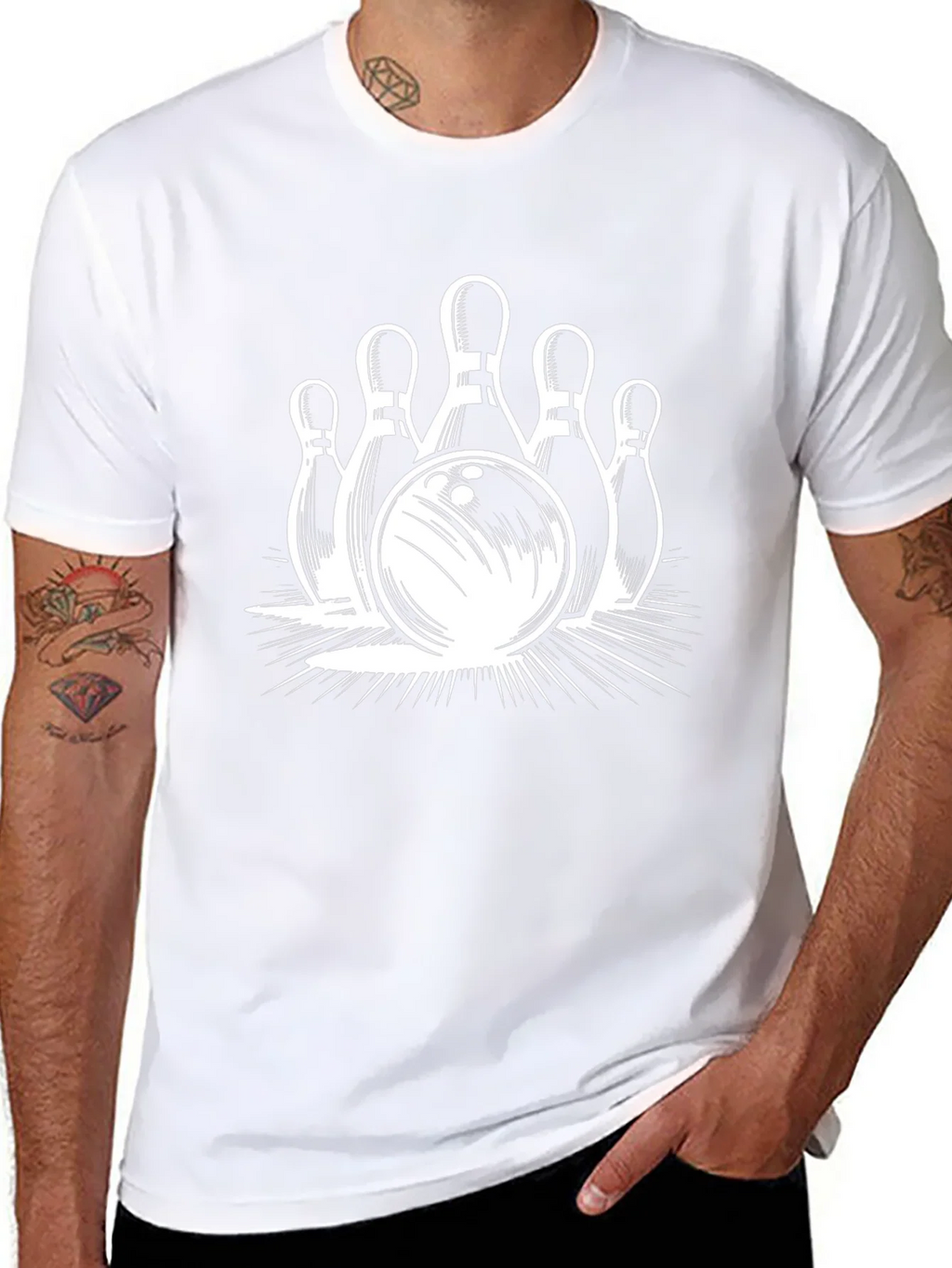 Bowling Strike Graphic Tee - Black Cotton T-Shirt product image 7