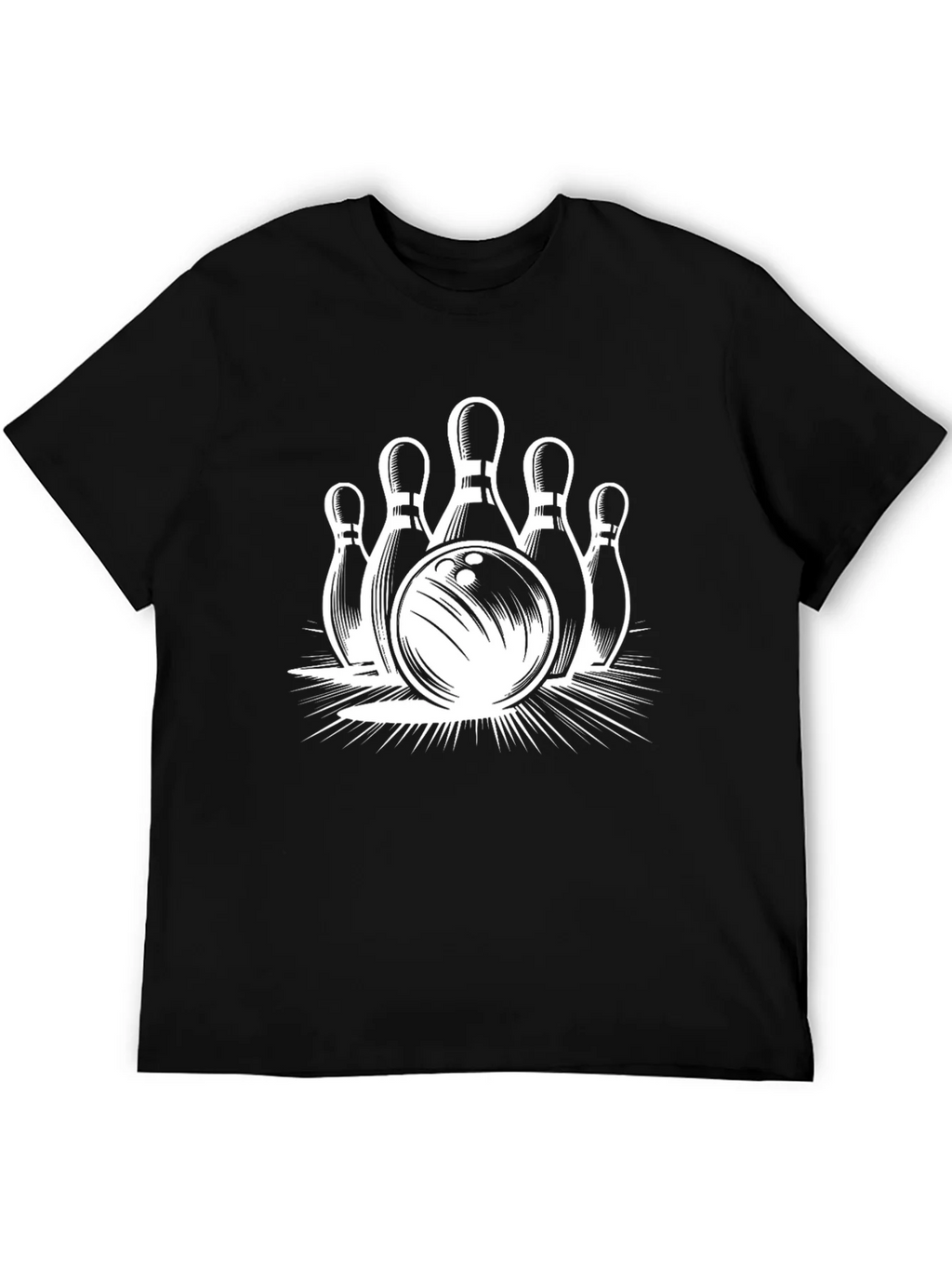 Bowling Strike Graphic Tee - Black Cotton T-Shirt product image 5