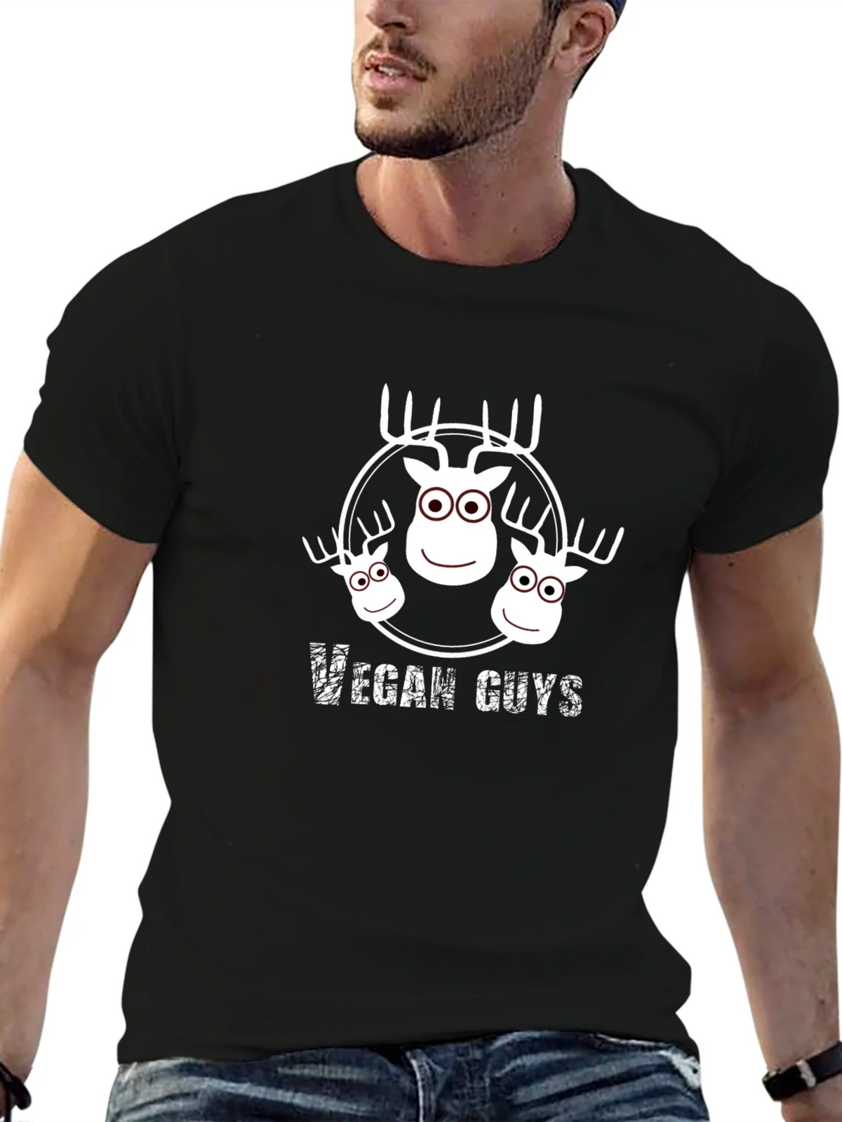 Vegan Guys T-Shirt - Cute Moose Design product image 6