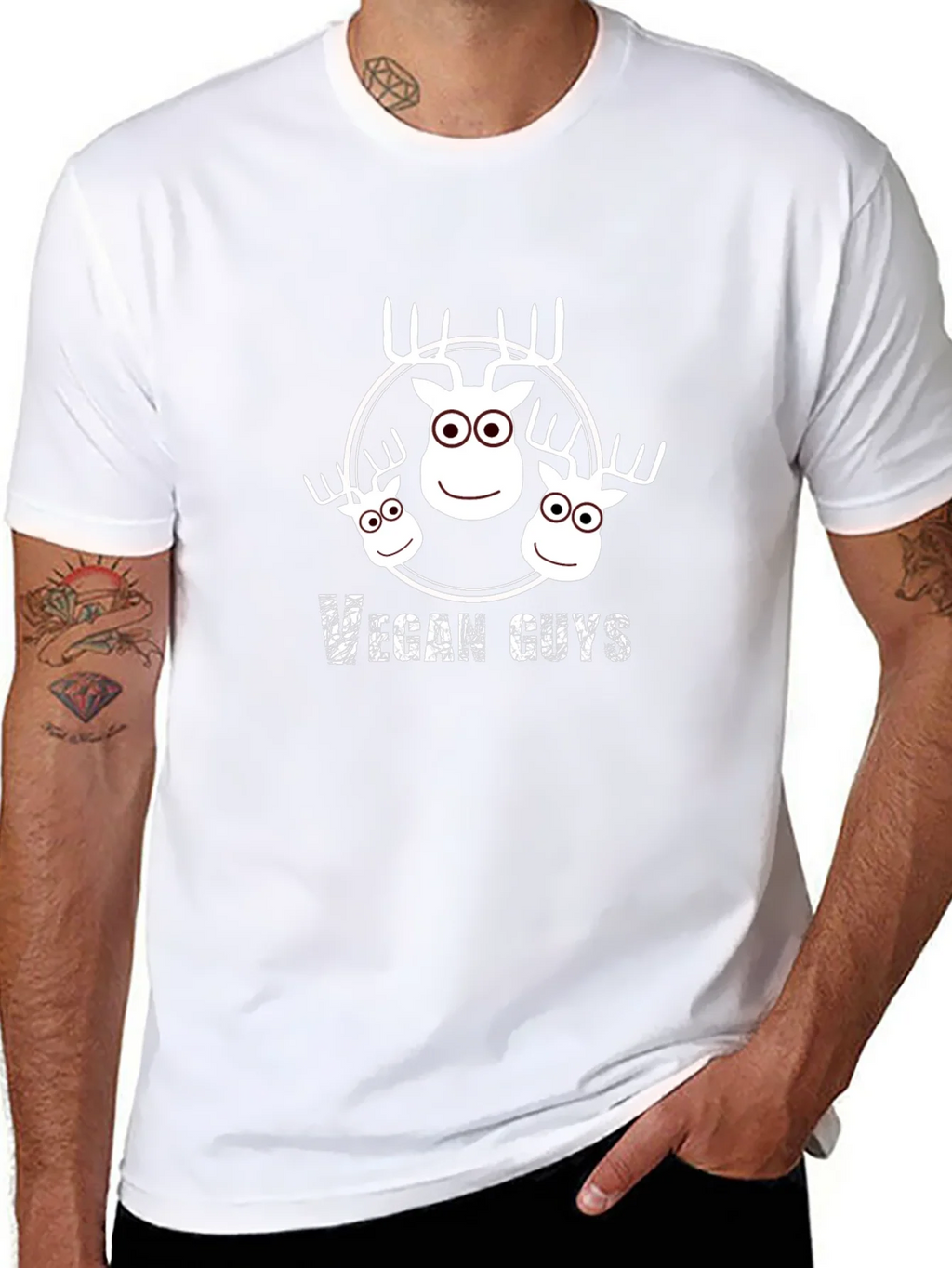 Vegan Guys T-Shirt - Cute Moose Design product image 7