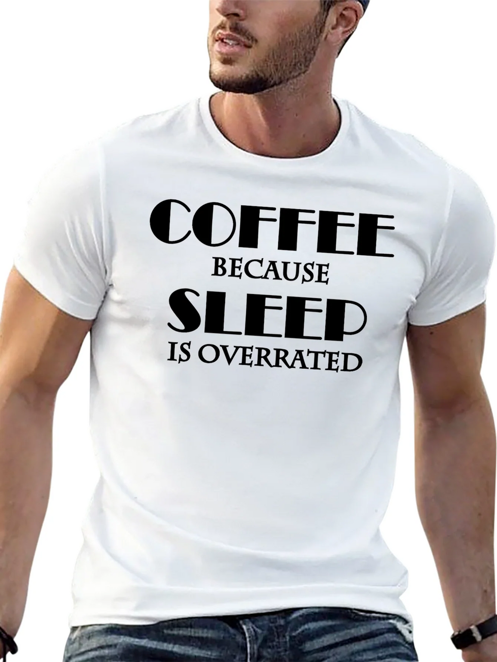 Coffee Sleep Overrated Black Graphic Tee product image 12