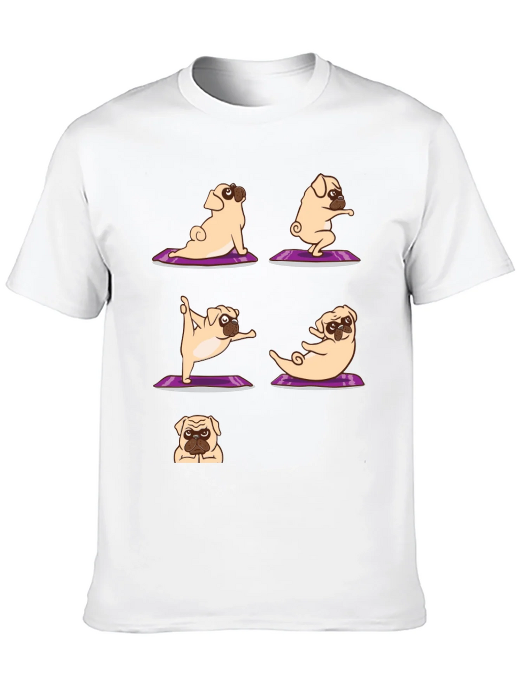 Yoga Pugs Black T-Shirt product image 9
