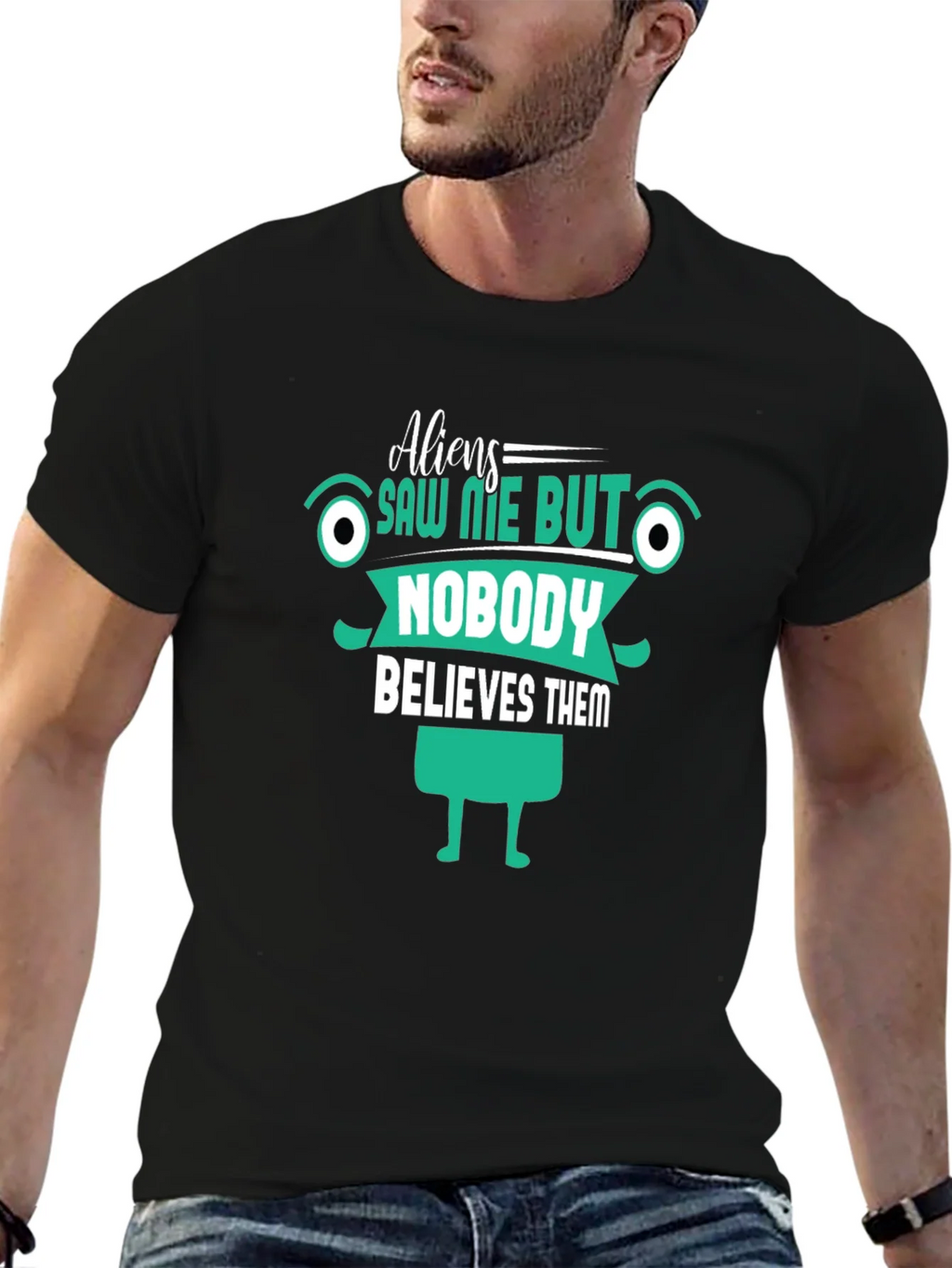 Aliens Saw Me T-Shirt Funny Graphic Tee product image 6