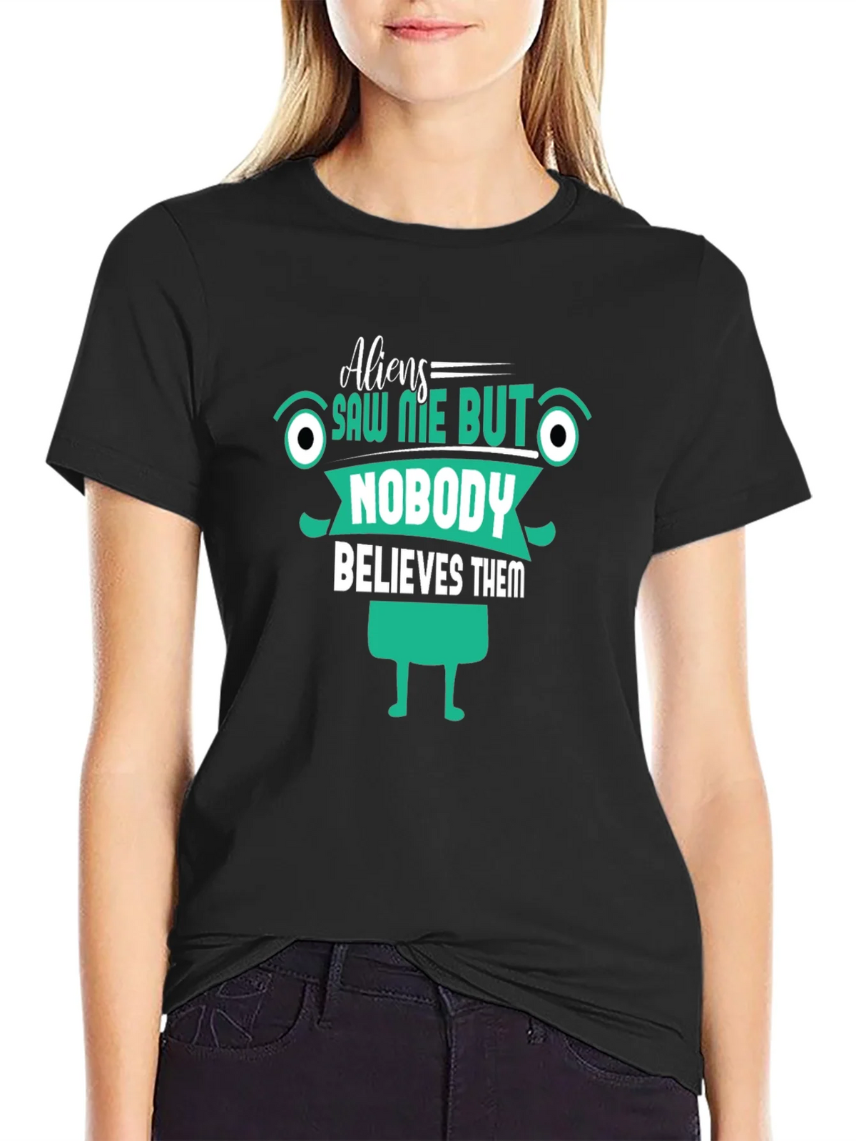 Aliens Saw Me T-Shirt Funny Graphic Tee product image 2