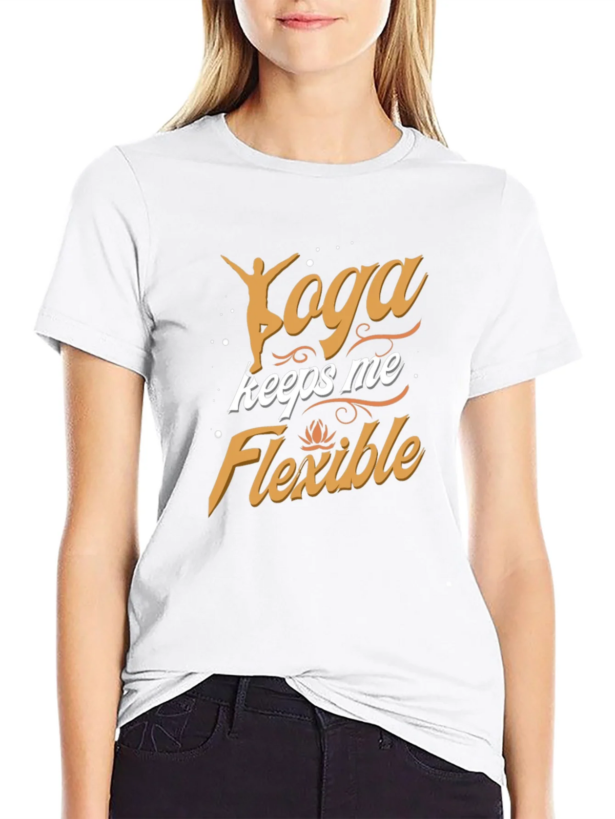Yoga Keeps Me Flexible Mens Black T-Shirt product image 8