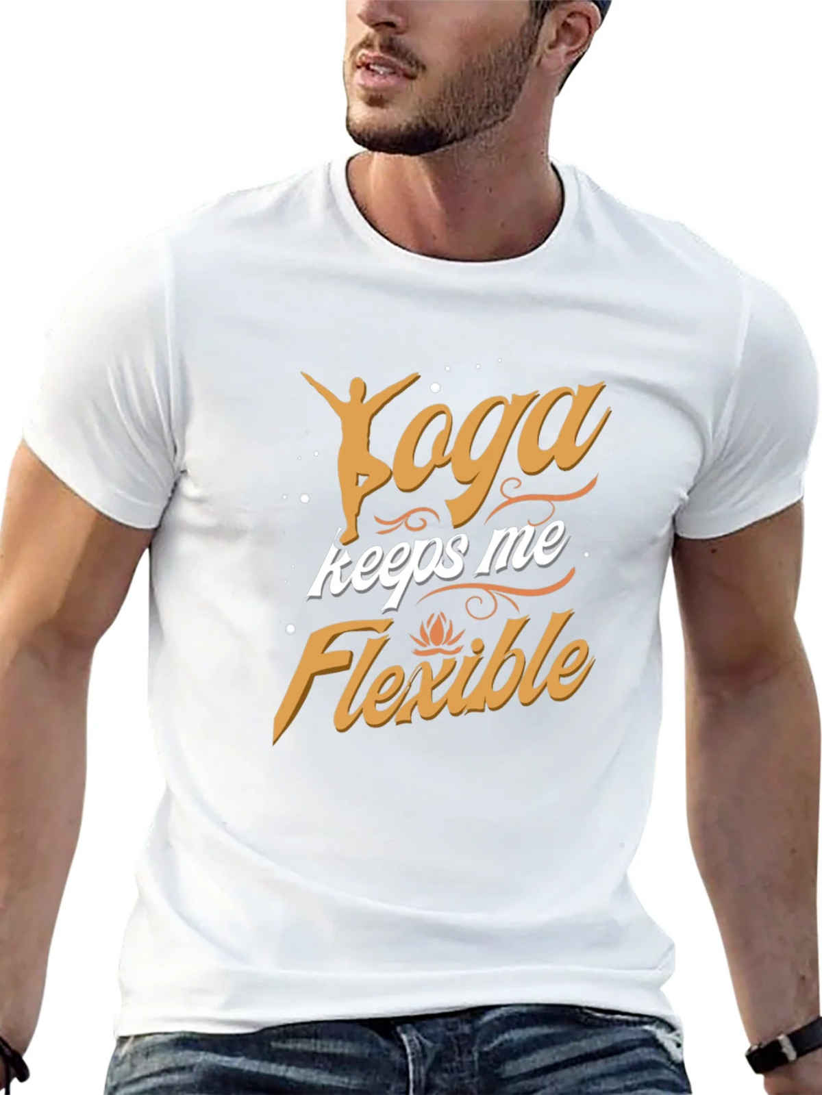 Yoga Keeps Me Flexible Mens Black T-Shirt product image 12