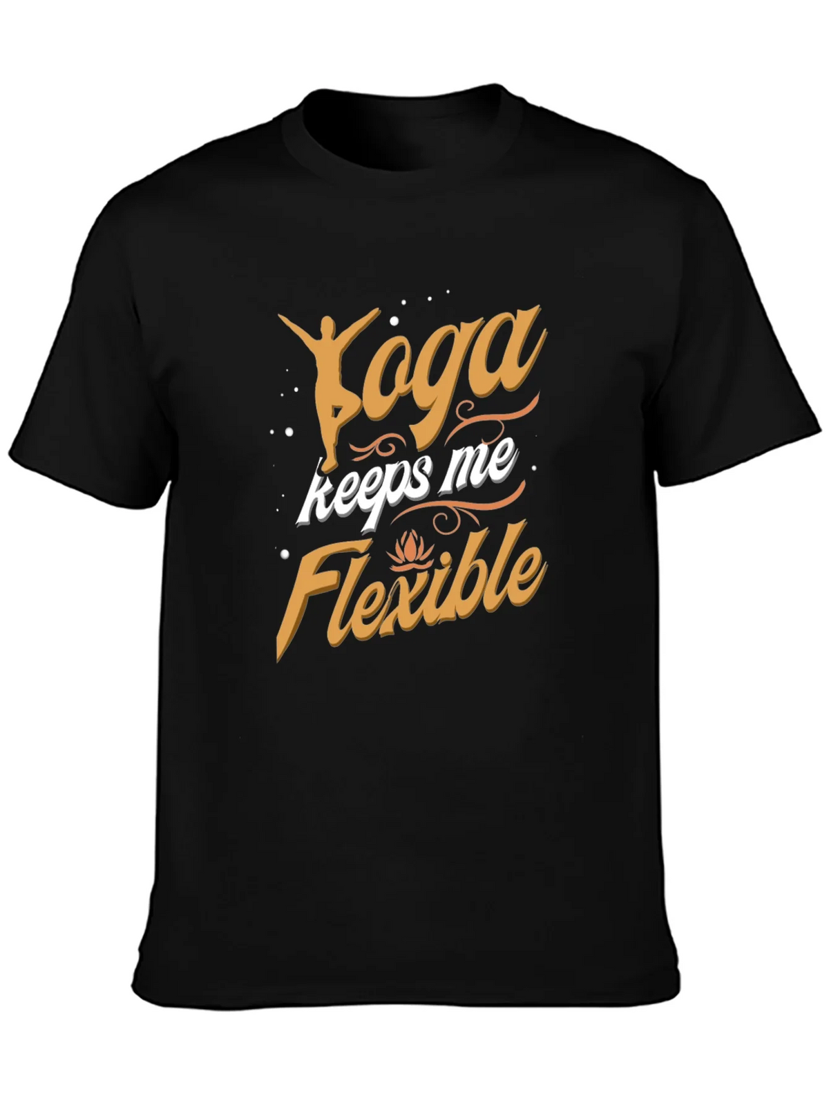 Yoga Keeps Me Flexible Mens Black T-Shirt product image 3