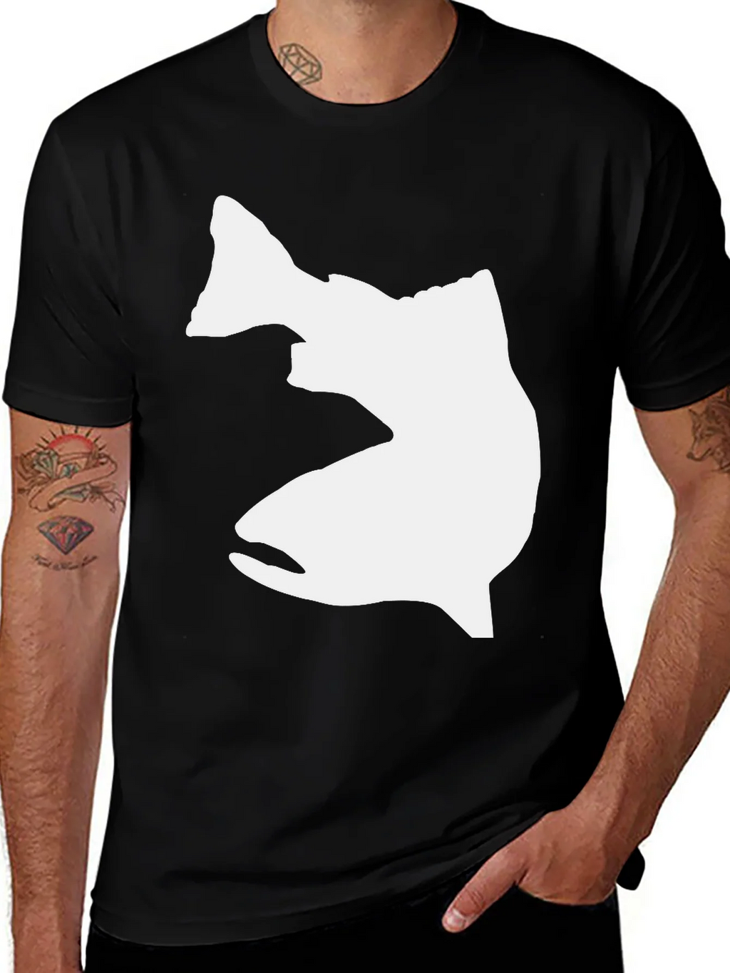 Black Fish Graphic T-Shirt - Casual Cotton Tee product image 1