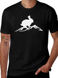 Rabbit Mountain Graphic Tee - Black Cotton T-Shirt product image 1