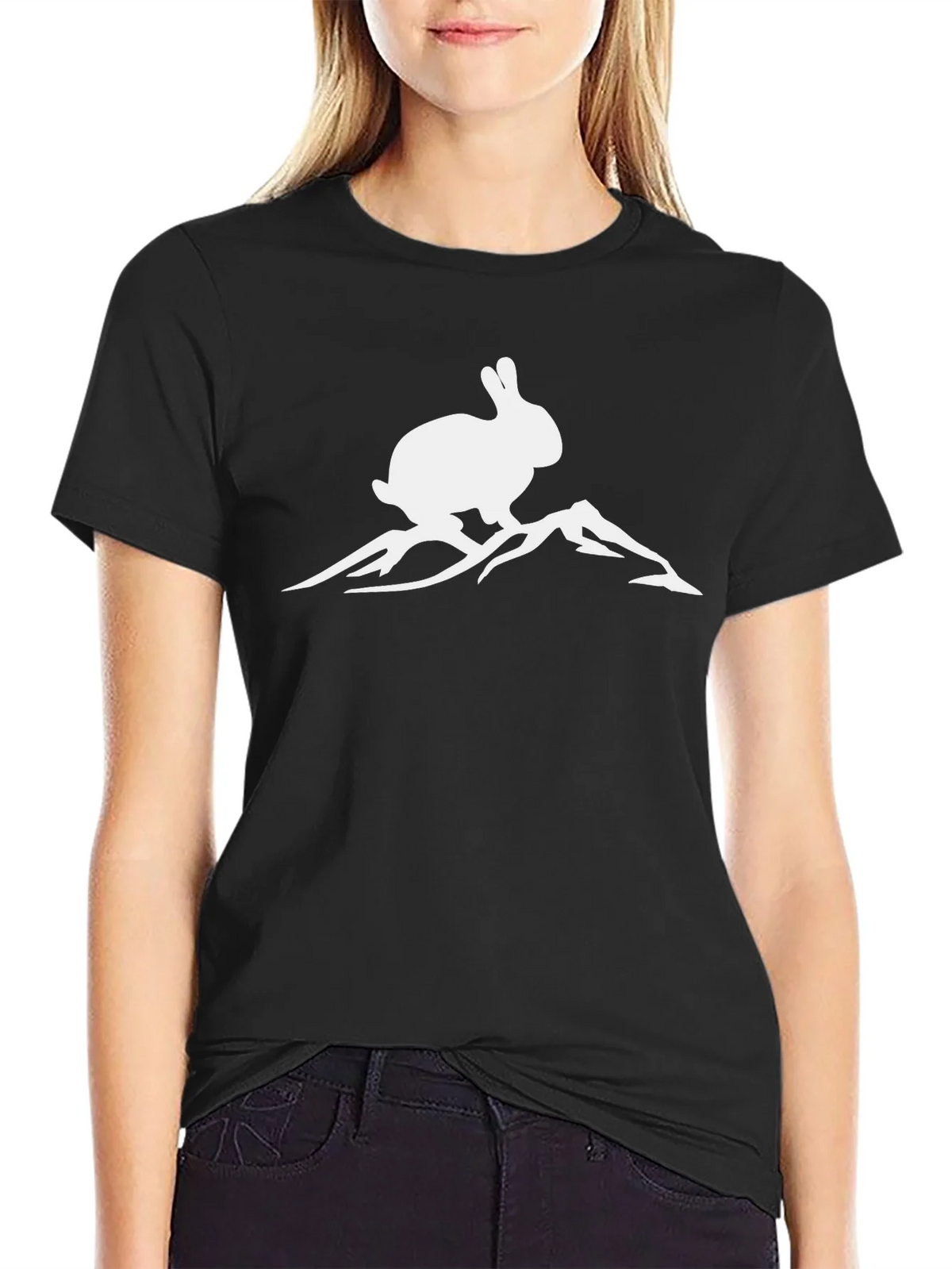 Rabbit Mountain Graphic Tee - Black Cotton T-Shirt product image 2