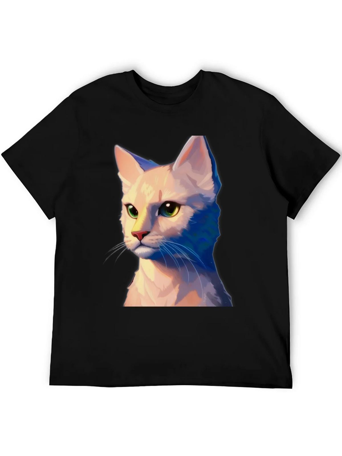 Cat Portrait Graphic Tee - Unisex Soft Black T-Shirt product image 4