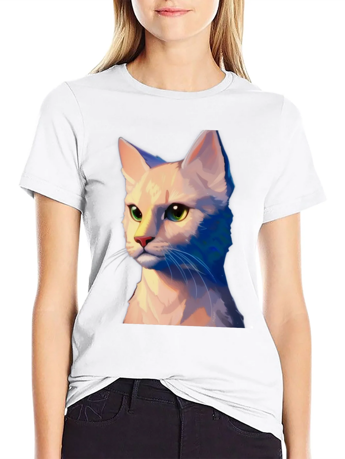 Cat Portrait Graphic Tee - Unisex Soft Black T-Shirt product image 6