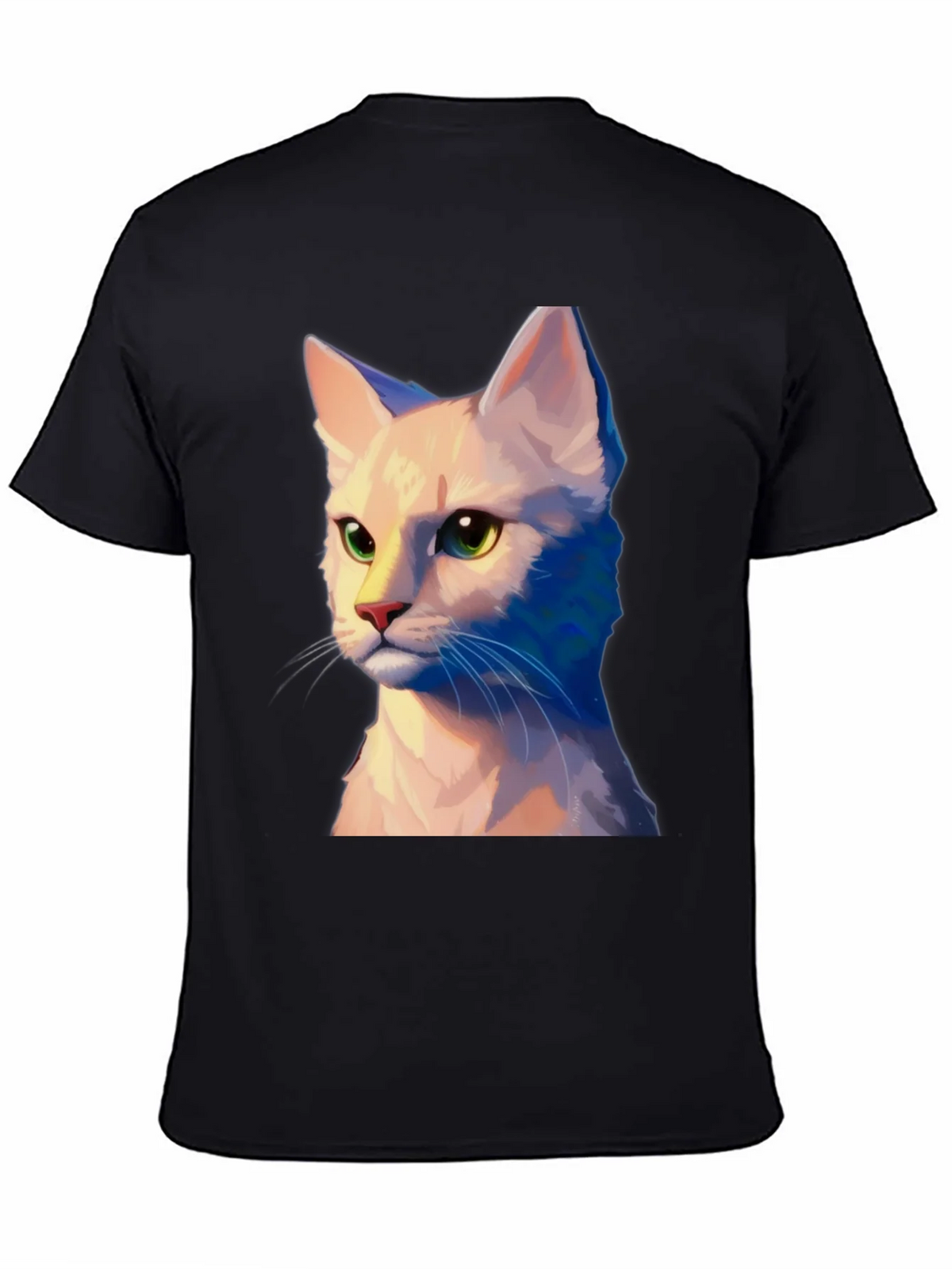 Cat Portrait Graphic Tee - Unisex Soft Black T-Shirt product image 3