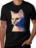 Cat Portrait Graphic Tee - Unisex Soft Black T-Shirt product image 1
