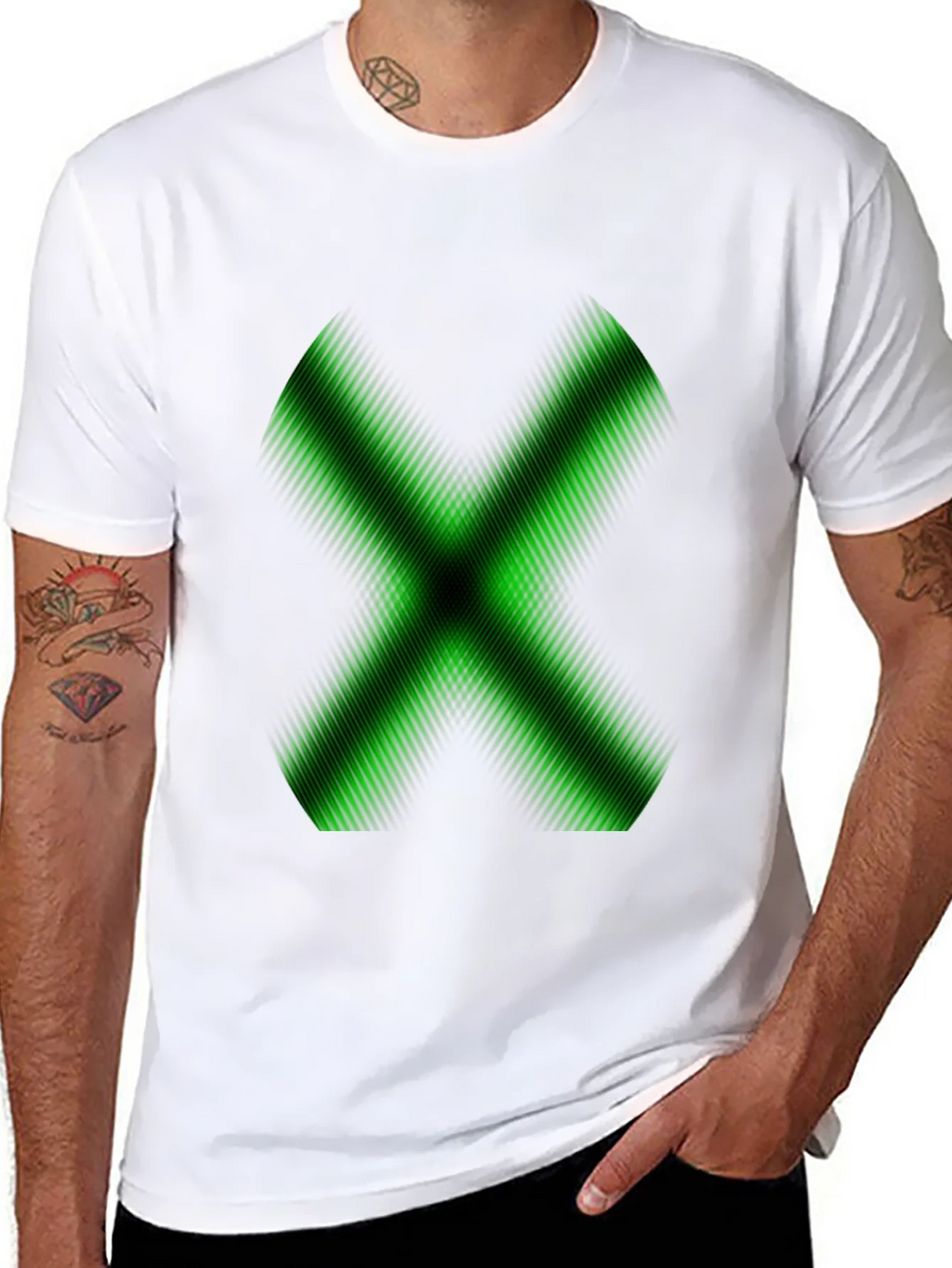 Green X Graphic Black T-Shirt - Gamer Style product image 7