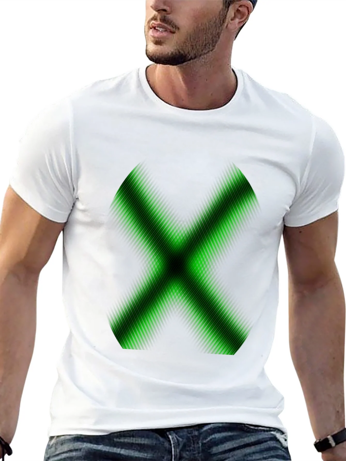 Green X Graphic Black T-Shirt - Gamer Style product image 12