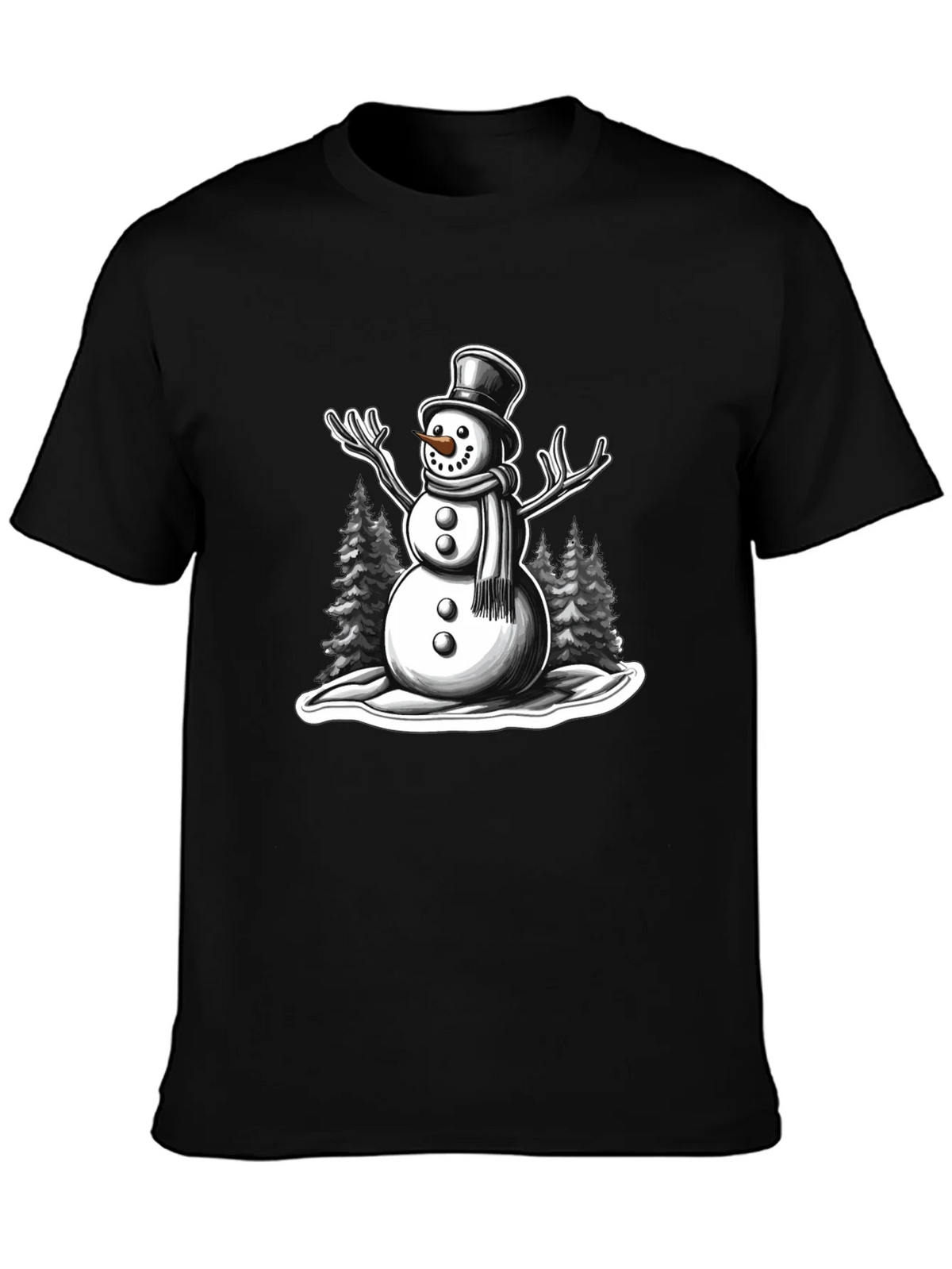 Snowman Graphic Tee - Holiday Winter Shirt product image 3