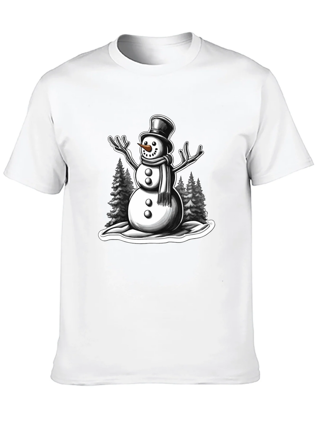 Snowman Graphic Tee - Holiday Winter Shirt product image 9
