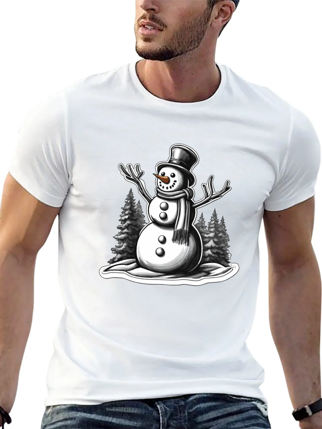 Snowman Graphic Tee - Holiday Winter Shirt product image 12