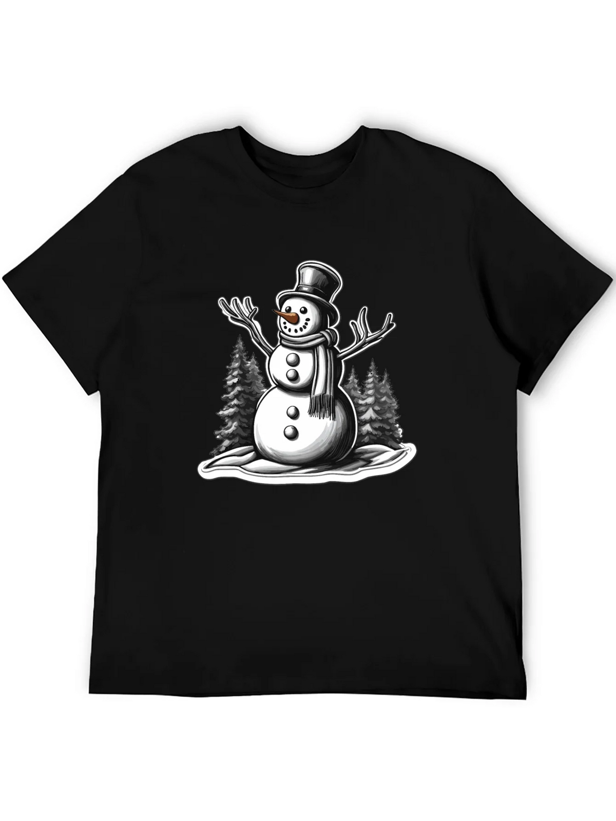Snowman Graphic Tee - Holiday Winter Shirt product image 5