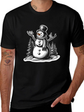 Snowman Graphic Tee - Holiday Winter Shirt product image 1