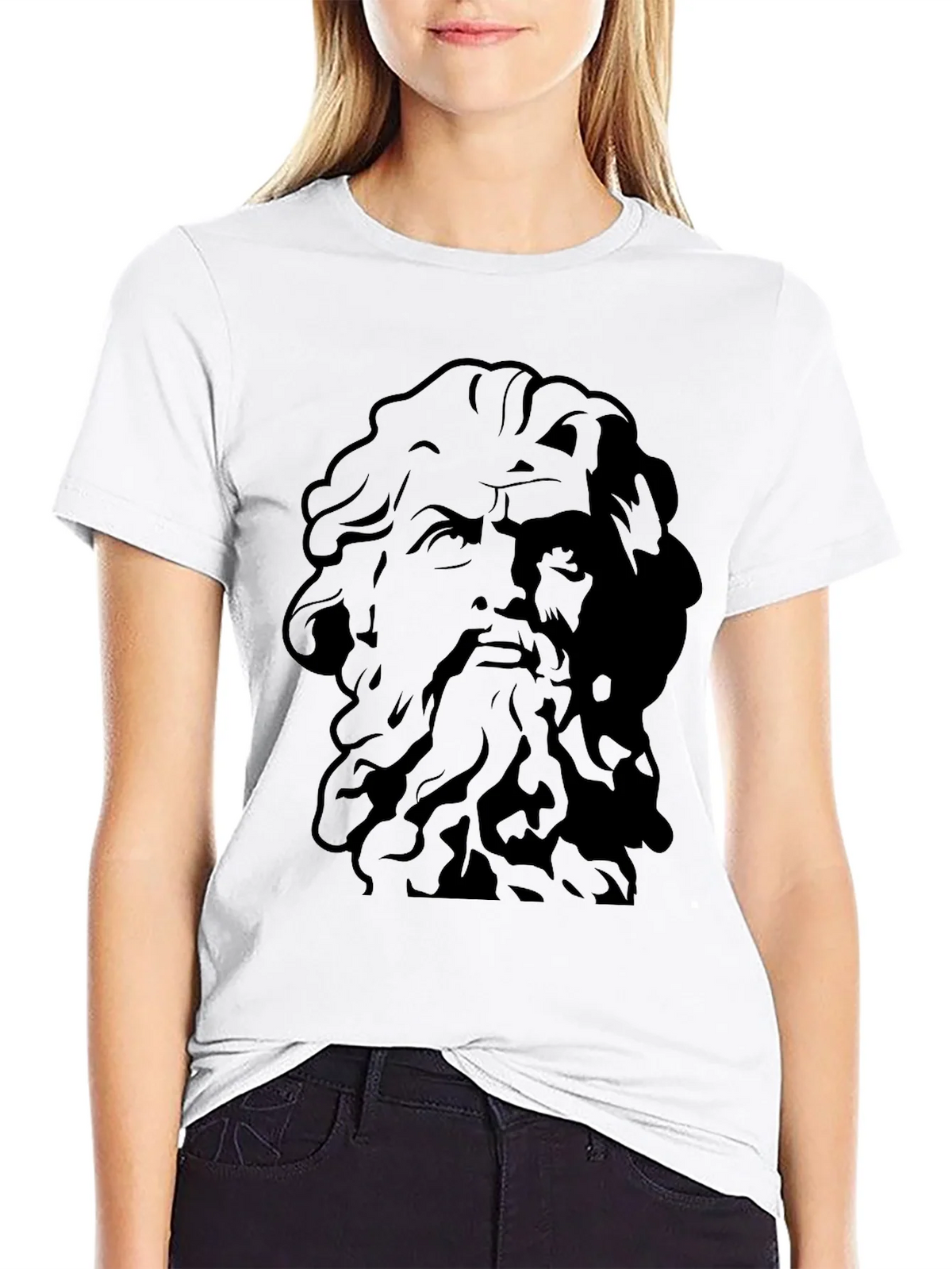 Greek God Graphic Tee - Black Cotton T-Shirt product image 8