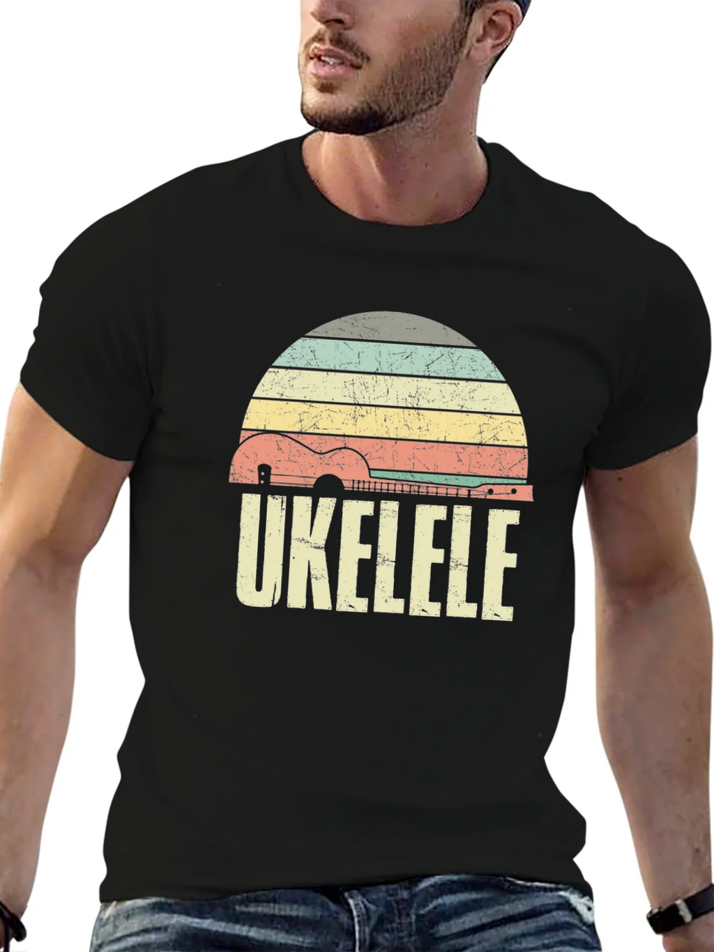 Vintage Ukulele Sunset Graphic Tee product image 6