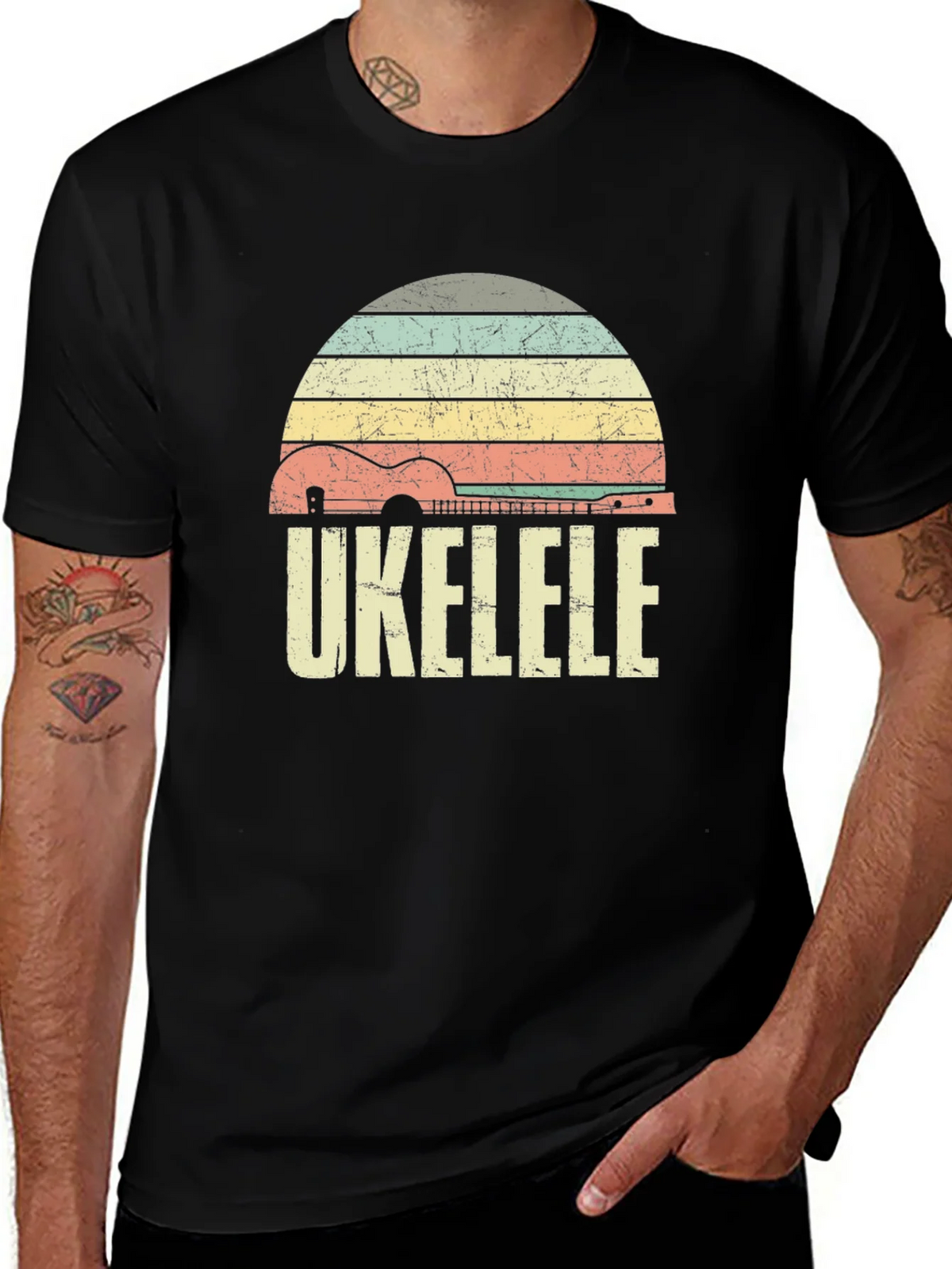 Vintage Ukulele Sunset Graphic Tee product image 1