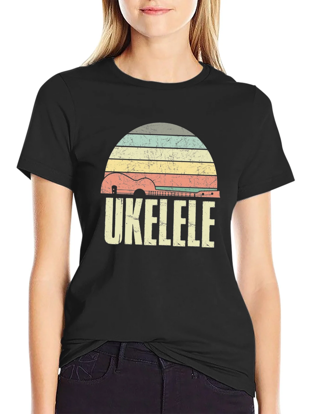 Vintage Ukulele Sunset Graphic Tee product image 2