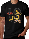 Abstract Snake Print Black T-Shirt product image 1
