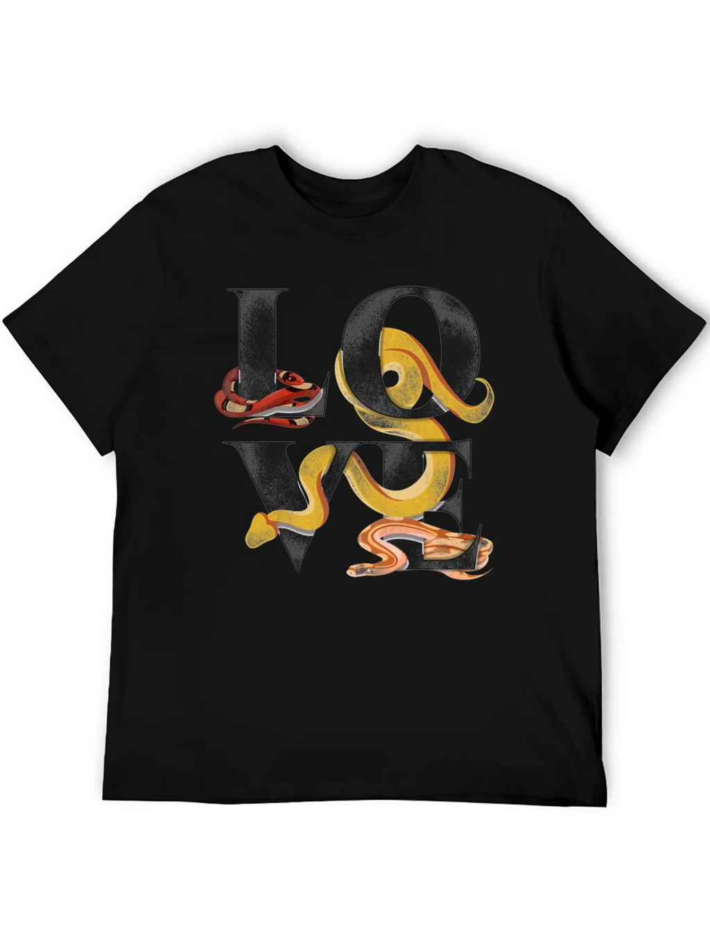 Abstract Snake Print Black T-Shirt product image 2