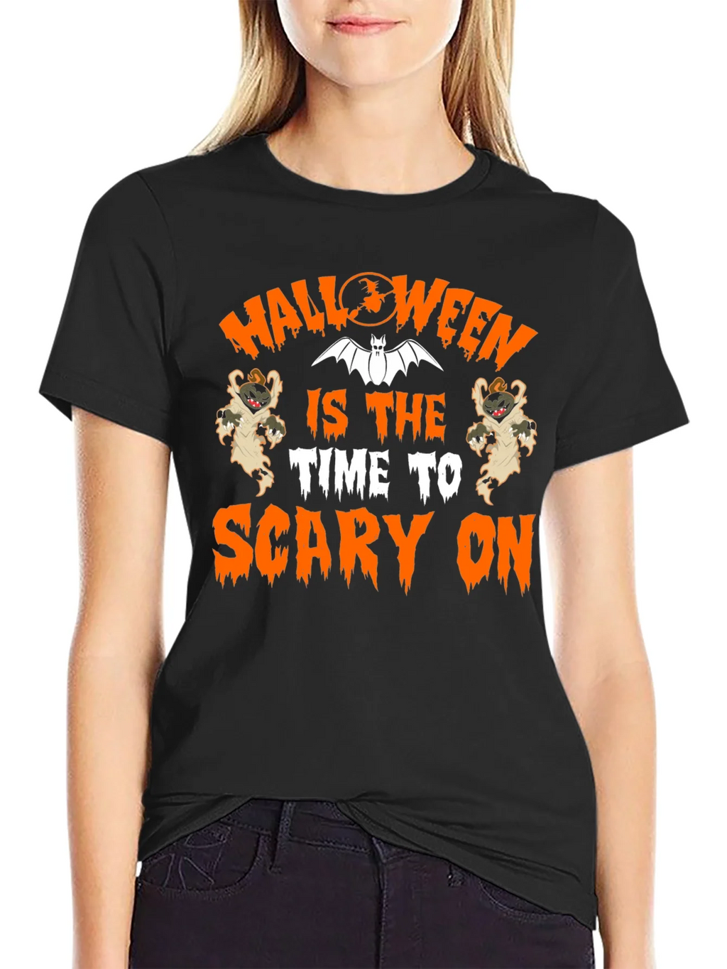 Halloween Scary On Black Graphic Tee product image 1