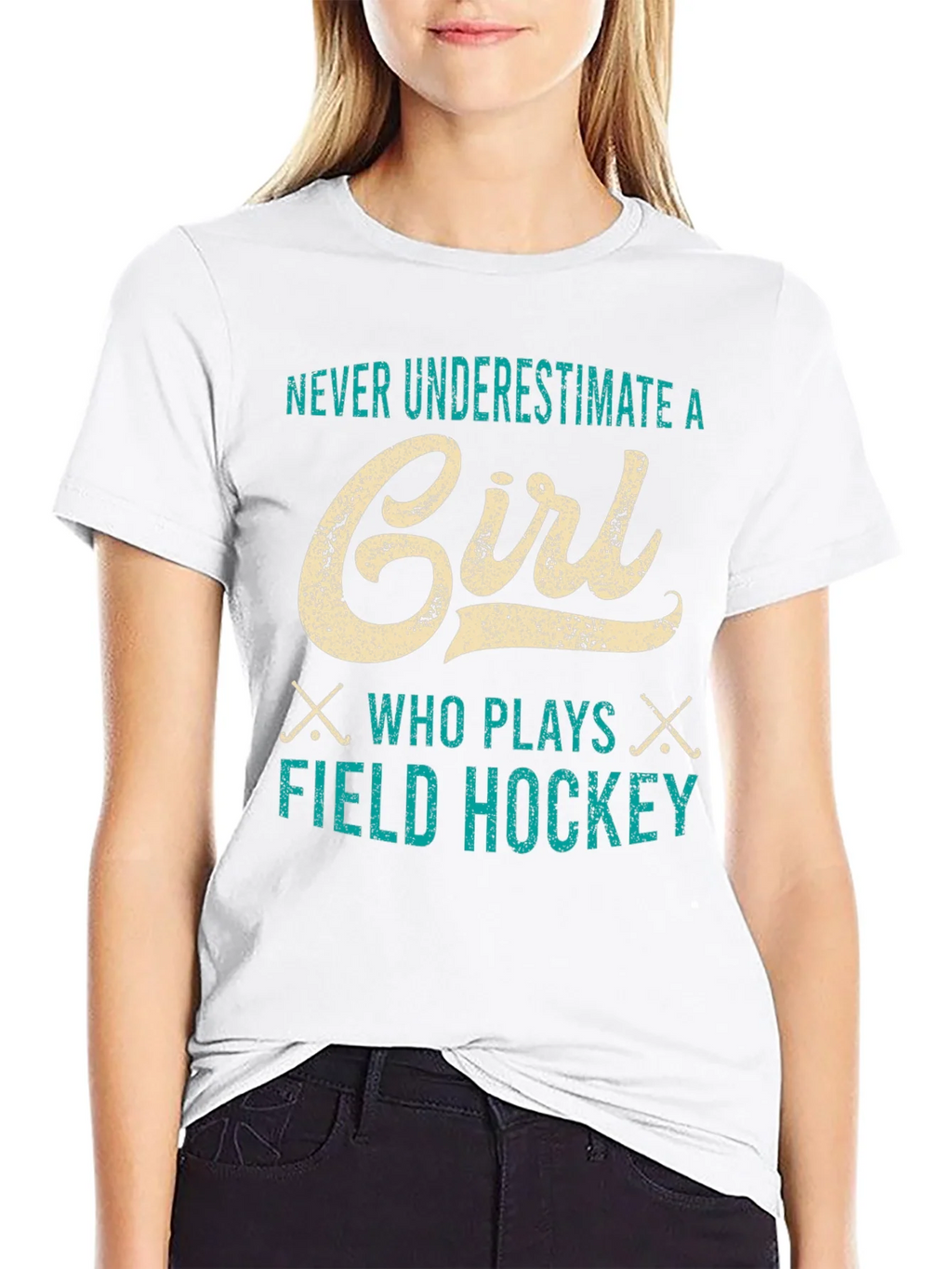 Never Underestimate a Girl Field Hockey T-Shirt product image 8