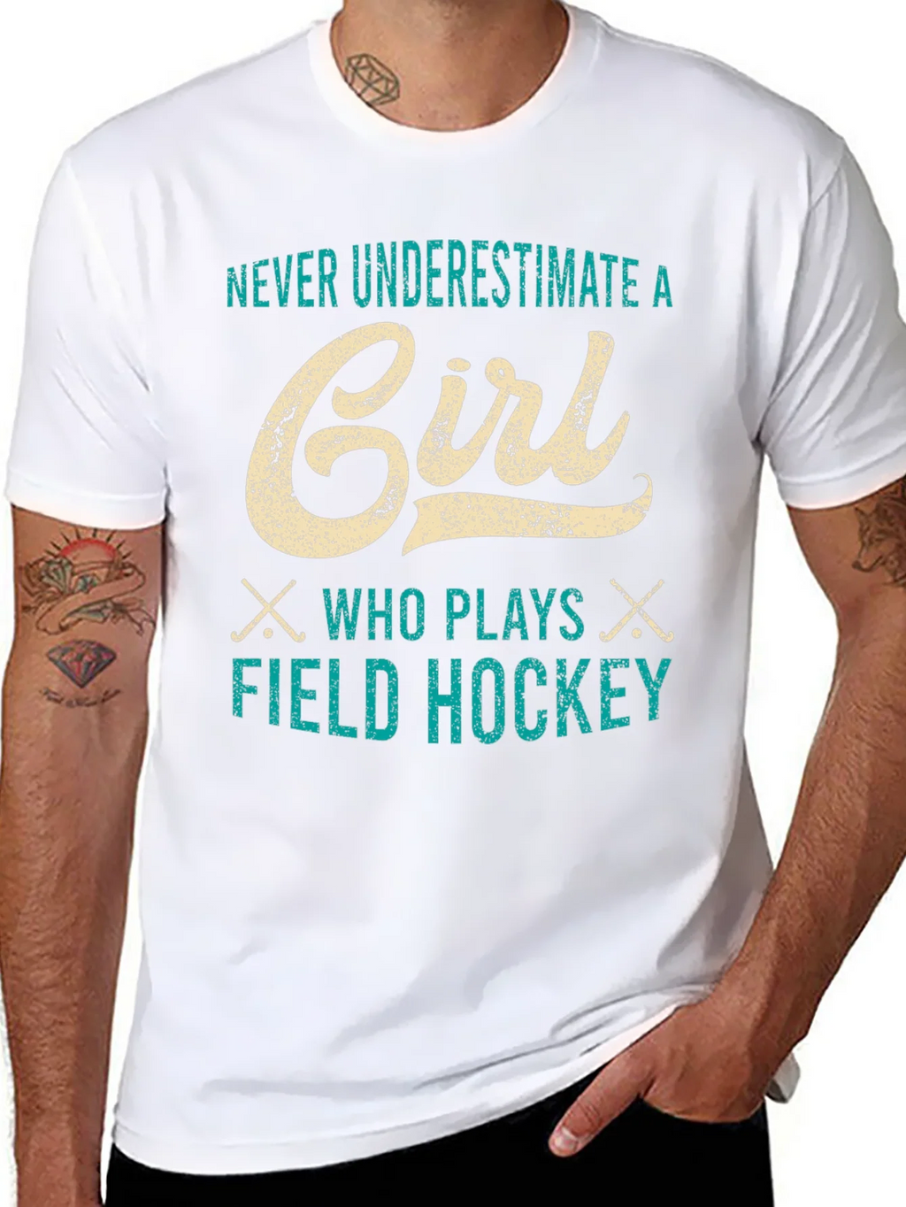 Never Underestimate a Girl Field Hockey T-Shirt product image 7
