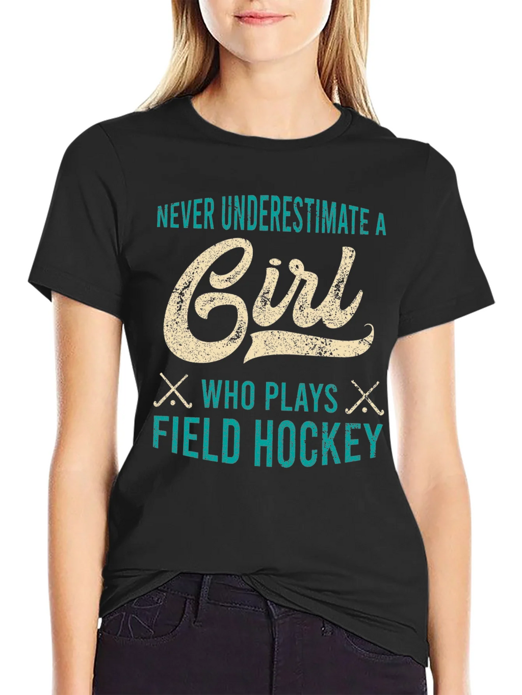Never Underestimate a Girl Field Hockey T-Shirt product image 2