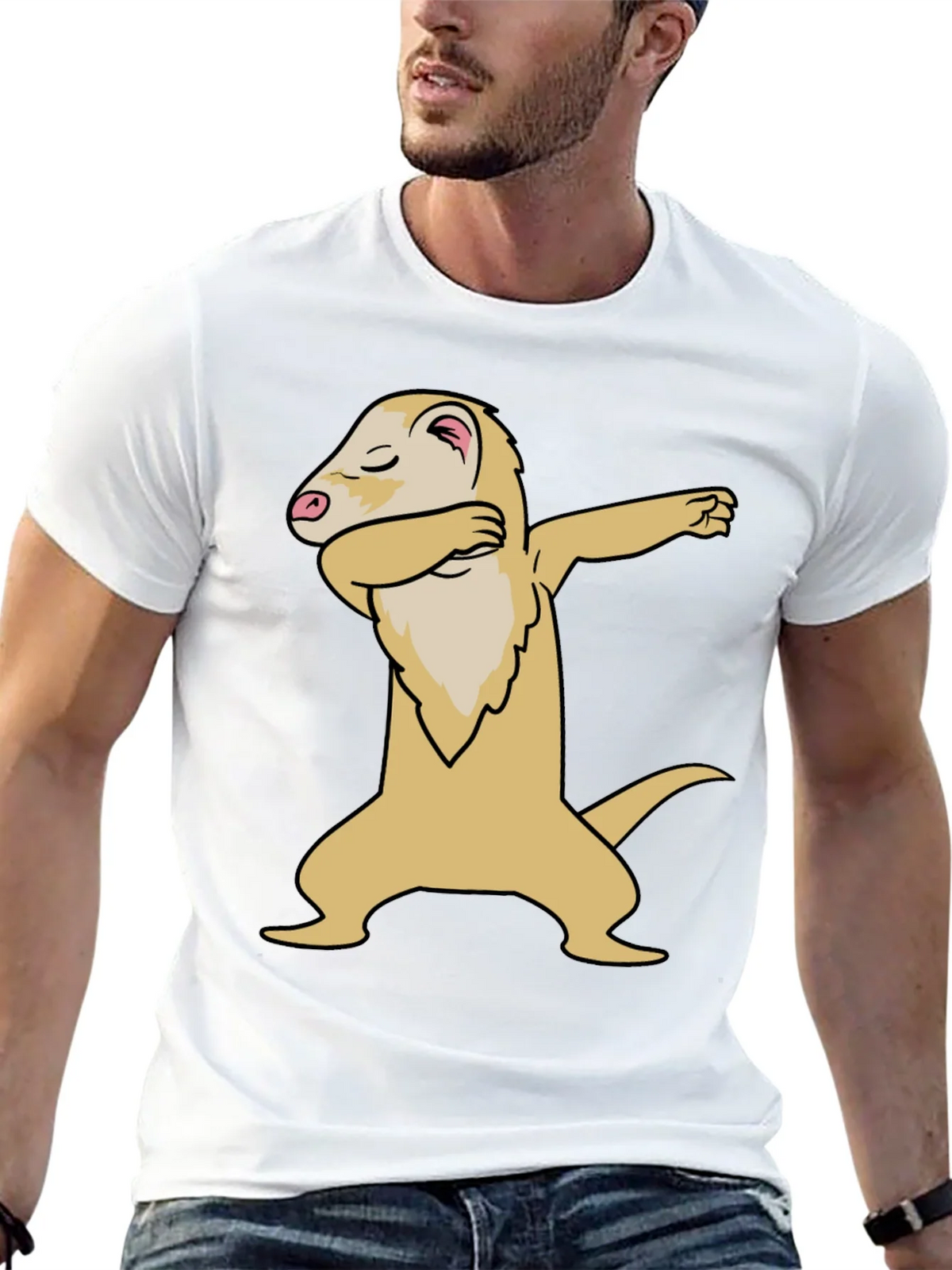 Dabbing Ferret Graphic T-Shirt - Cool Animal Tee product image 12