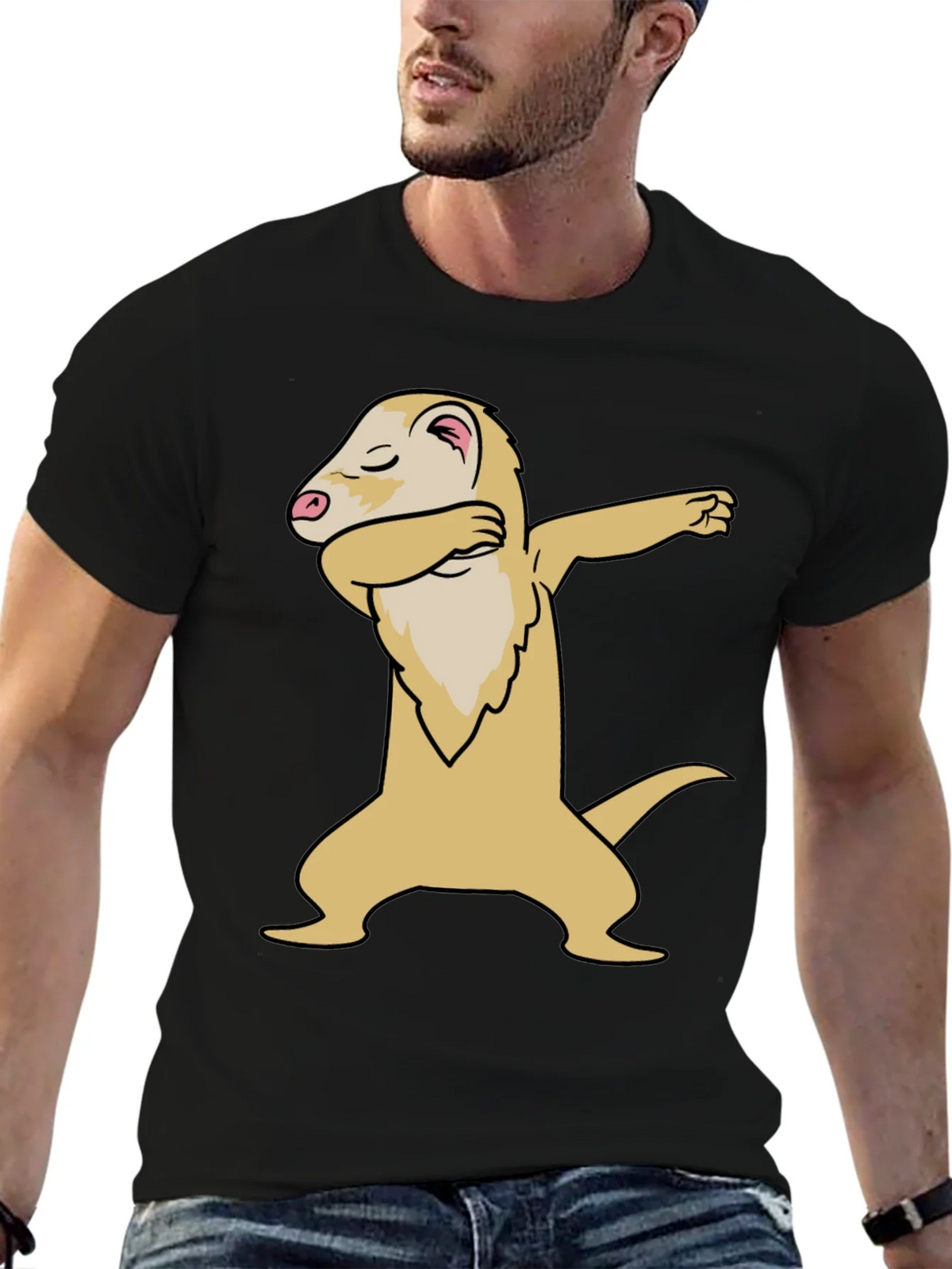 Dabbing Ferret Graphic T-Shirt - Cool Animal Tee product image 6