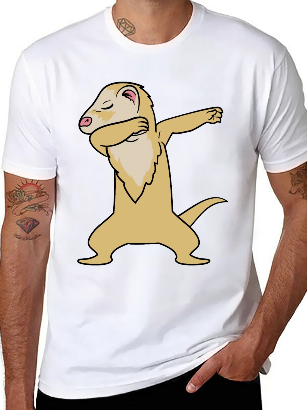 Dabbing Ferret Graphic T-Shirt - Cool Animal Tee product image 7