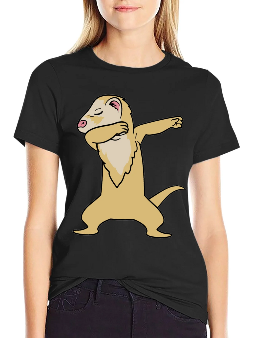 Dabbing Ferret Graphic T-Shirt - Cool Animal Tee product image 2