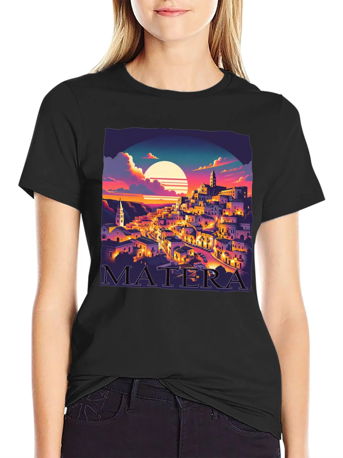 Matera Italy Sunset Graphic Tee product image 2