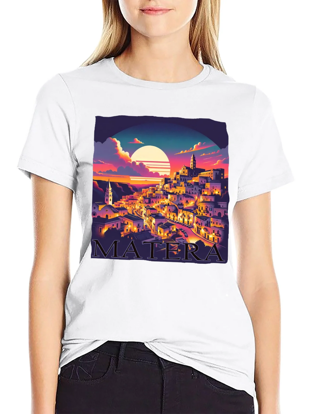 Matera Italy Sunset Graphic Tee product image 8