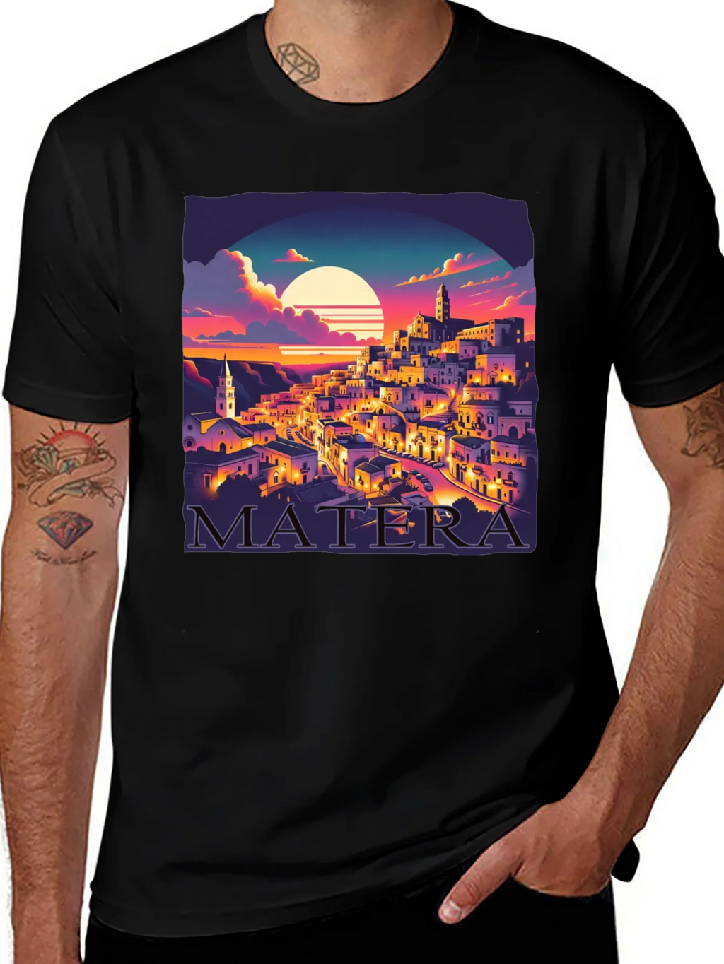 Matera Italy Sunset Graphic Tee product image 1