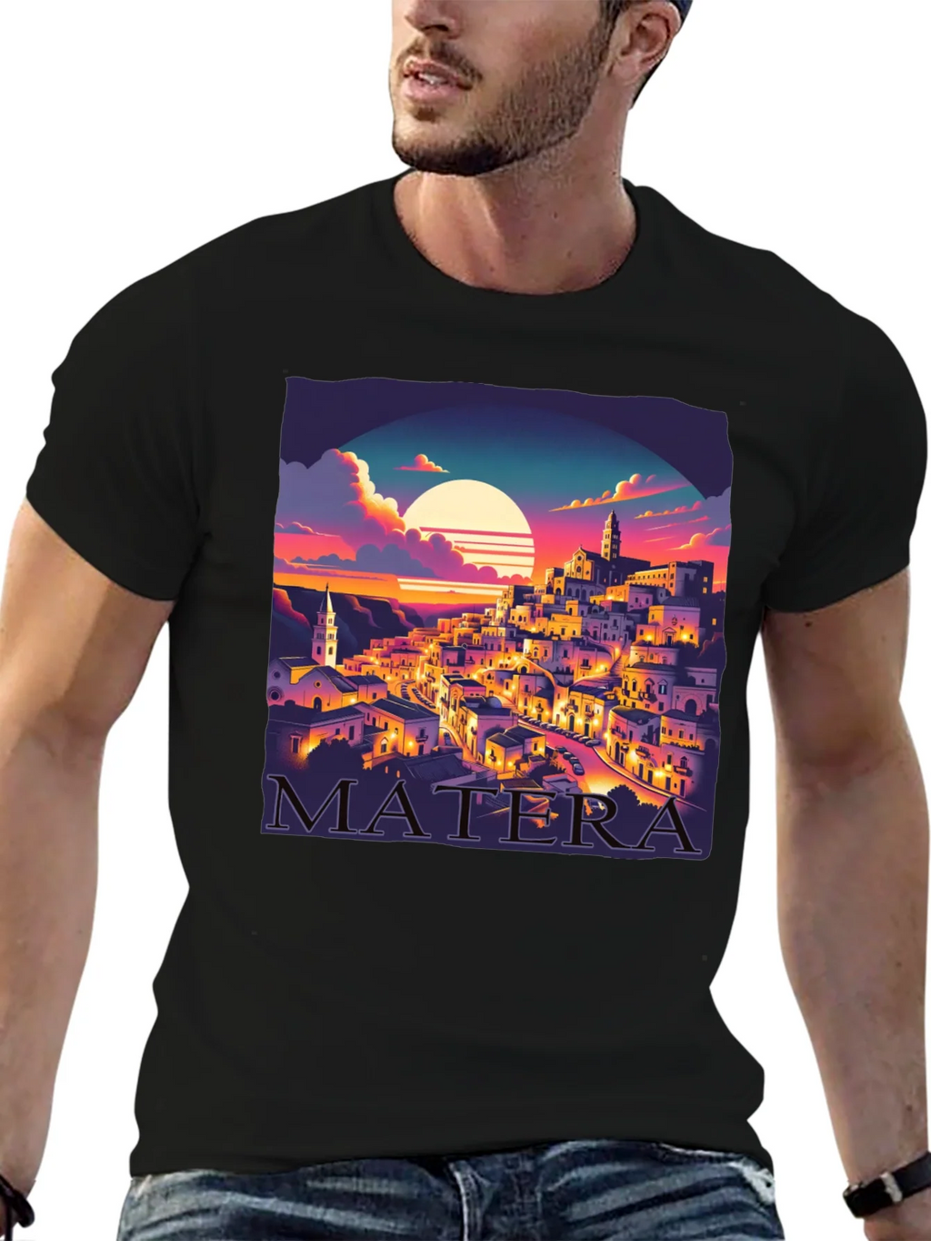 Matera Italy Sunset Graphic Tee product image 6