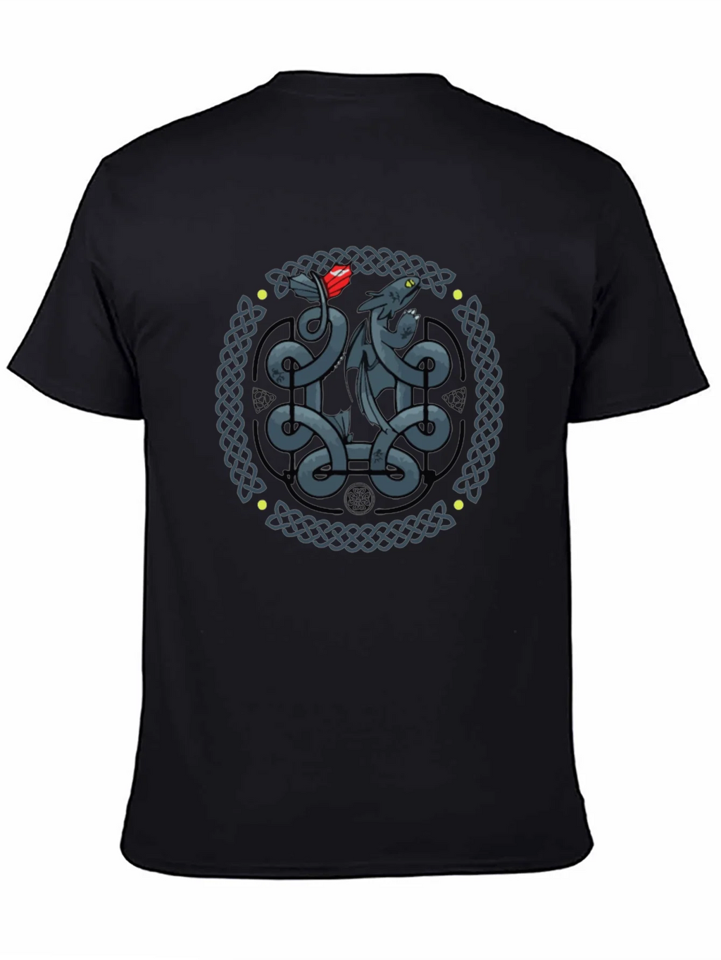 Celtic Dragon Knot Graphic T-Shirt - Black product image 4