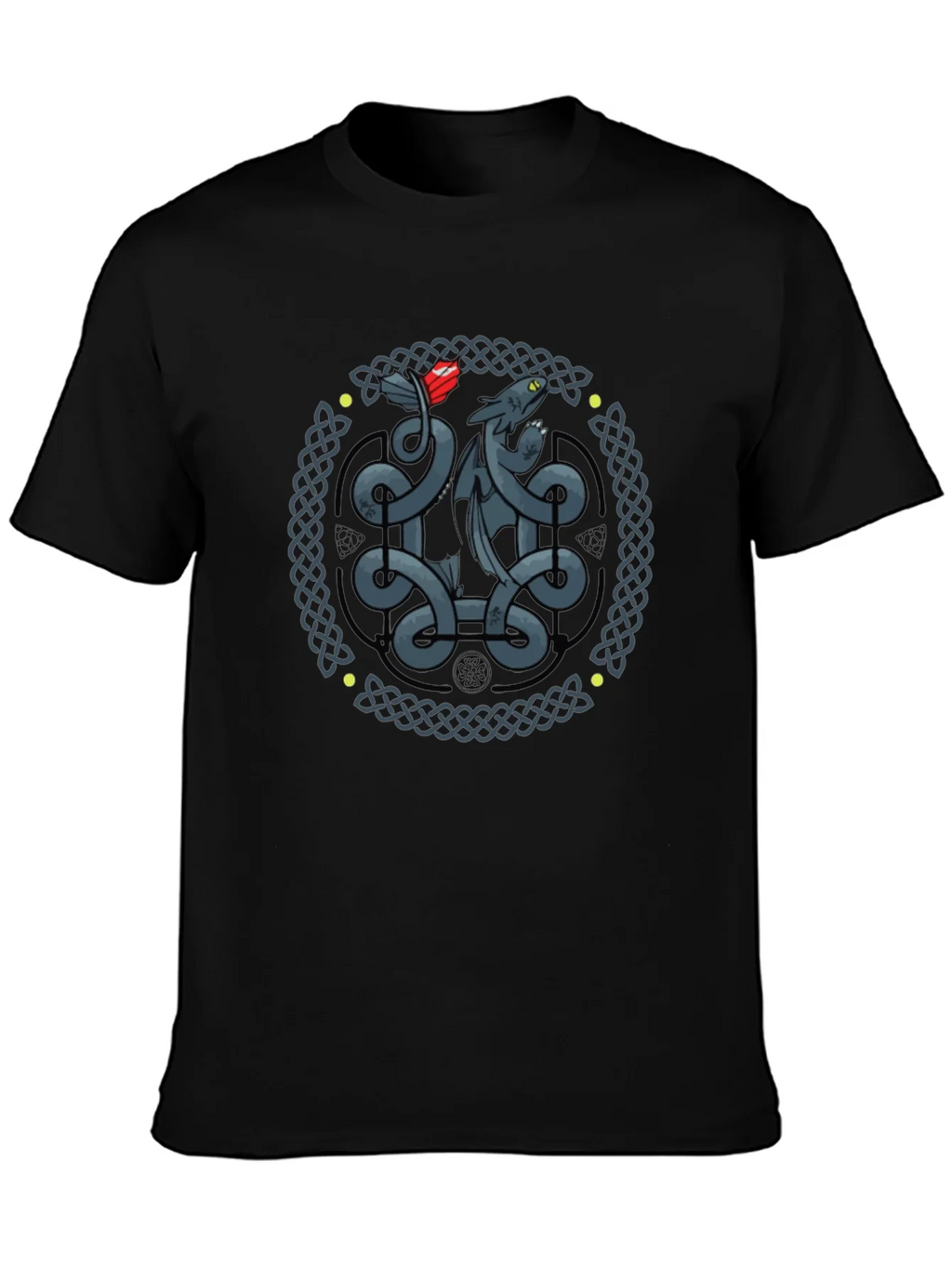 Celtic Dragon Knot Graphic T-Shirt - Black product image 3
