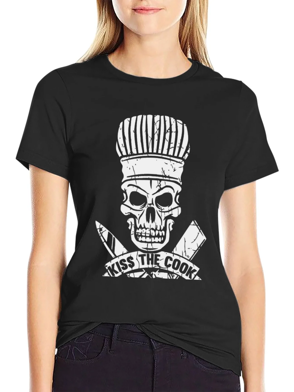 Kiss the Cook Skull Chef T-Shirt product image 2