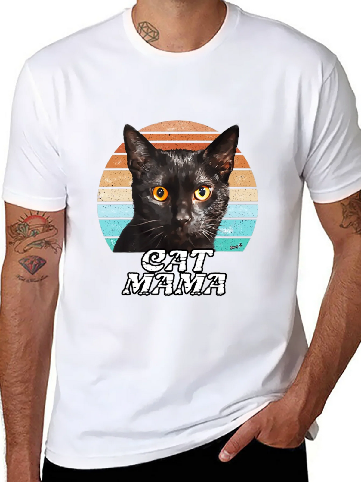 Cat Mama Graphic T-Shirt Black product image 2