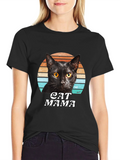 Cat Mama Graphic T-Shirt Black product image 1