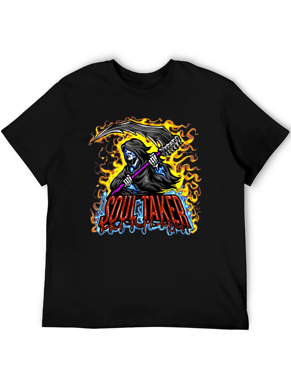 Soul Taker Graphic Print Black T-Shirt product image 5